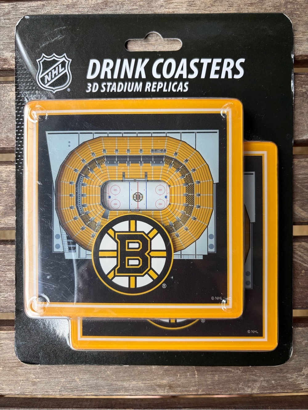 BOSTON BRUINS NHL 3D Stadium Replica Drink Coasters - Black & Gold